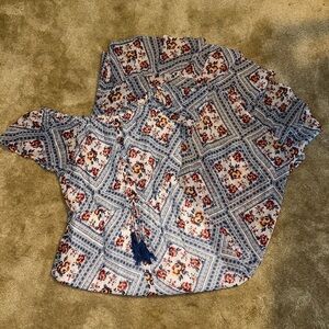 Floral Patterned Dress with Tassels